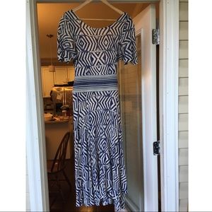 Blue and White Plenty Dress